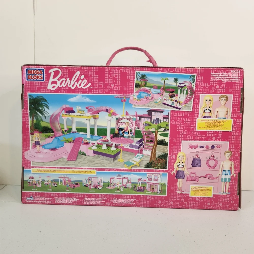 MEGA BLOKS Build N Style BARBIE POOL PARTY #80228 Multi-Level POOL & COMPLETE - Picture 11 of 11